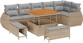vidaXL Σετ Καναπέ Κήπου 9 τμχ. 9-Αριθμός καθισμάτων