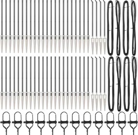 vidaXL Στύλος Περιφράξεων 52 pcs Γκρι 3,2 x 3,2 x 145 εκ