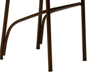 Καρέκλα "ΡΙΓΑ" από μέταλλο/τεχνόδερμα σε καφέ/εκρού χρώμα 40x36x83