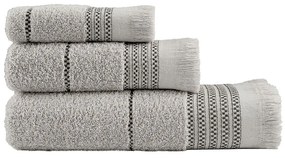 Πετσέτες Plush (Σετ 3τμχ) Gray Nima Σετ Πετσέτες 70x140cm 100% Cotton