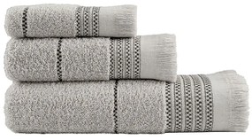 Πετσέτες Plush (Σετ 3τμχ) Gray Nima Towels Set 70x140cm 100% Βαμβάκι