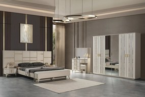 Stewehome Σετ Κρεβατοκάμαρας Κρέμα / Χρυσό 160x200 cm