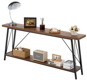 VEVOR Narrow Console Sofa Table Couch Table 2-Tier for Entryway &amp; Living Room