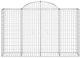 vidaXL Συρματοκιβώτια Τοξωτά 30 τεμ. 200x50x120/140 εκ. Γαλβαν. Ατσάλι