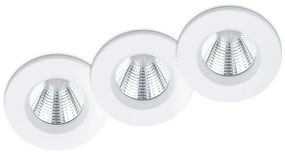 Σποτ Χωνευτό Zagros (Σετ 3Τμχ) 650710331 Φ8x5cm Dim 3xLed 345Lm 5,5W 3000K White Trio Lighting Round