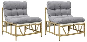 vidaXL Καρέκλα Κήπου 2 pcs Ανοιχτό γκρι 75 x 75 x 71 εκ Ατσάλι