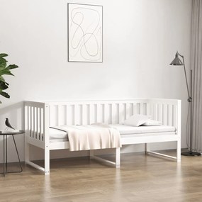 vidaXL Κρεβάτι ημέρας χωρίς στρώμα Λευκό 75x190 cm Στερεό ξύλο πεύκο