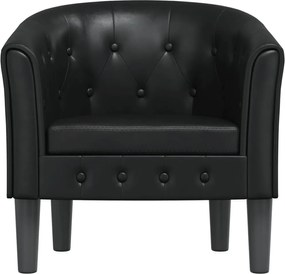 vidaXL Πολυθρόνα Μπάρελ Μαύρη από Συνθετικό Δέρμα