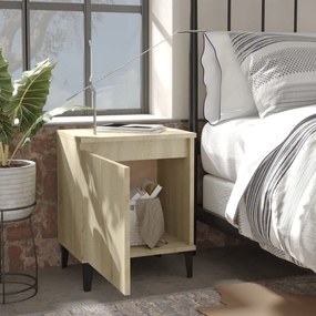 vidaXL Κομοδίνο Sonoma Δρυς 40 x 30 x 50 εκ. με Μεταλλικά Πόδια