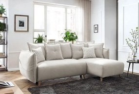 Corner Sofa-Bed Puffy - Cream Cream