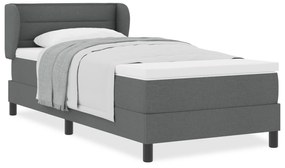 vidaXL Κρεβάτι Box Spring με Στρώμα - Σκούρο Γκρι, 90x190 εκ., Υφασμάτινο