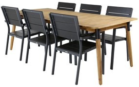 Σετ Τραπέζι και καρέκλες Dallas 2998, Ξύλο, Μέταλλο, Ξύλο: Ακακία | Epipla1.gr