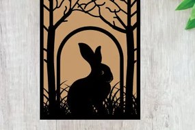 Intra απο ξύλο plywood Χρώμα wenge 3mm-4mm πάχος - ού τοίχου με ταμπέλα Πάσχα Δίασταση 40x50 cm INTRAFABR-121028751