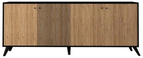 Μπουφές Flipter μελαμίνης oak-μαύρο 180x40x78,6εκ