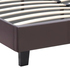 Κρεβάτι Sissy Megapap από τεχνόδερμα χρώμα καφέ 160x200εκ.