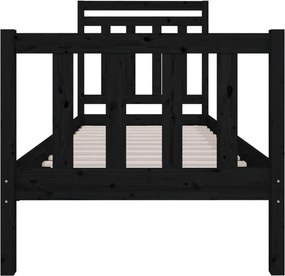 vidaXL Πλαίσια κρεβατιού Μαύρο 75 x 190 cm Solid Pine Wood