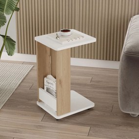 Βοηθητικό Τραπεζάκι Δρυς / Λευκό FRAGRA 32x55x42