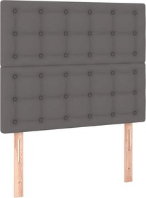 VidaXL Κεφαλάρι Γκρι 90x5x118/128 εκ. από Συνθετικό Δέρμα