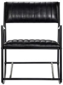 vidaXL 282905  Rocking Chair Black Real Leather