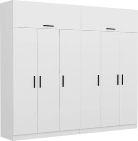 Εξαφυλλη Ντουλαπα με Πατάρι Λευκο KALEO 52x270x235