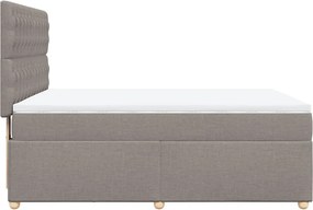 vidaXL Κρεβάτι Boxspring με Στρώμα Taupe 140x190 εκ. Υφασμάτινο