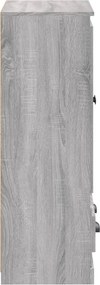 vidaXL Ντουλάπι Γκρι Sonoma 60x35,5x103,5 εκ. από Επεξεργασμένο Ξύλο