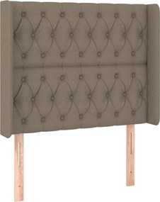 vidaXL Κρεβάτι Boxspring με Στρώμα &amp; LED Taupe 90x190 εκ. Υφασμάτινο