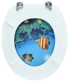 vidaXL Κάλυμμα Λεκάνης με Καπάκι Σχέδιο Βαθιά Θάλασσα από MDF