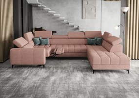 Γωνιακός καναπές Calyra Max I Relax-Σομόν-Δεξιά