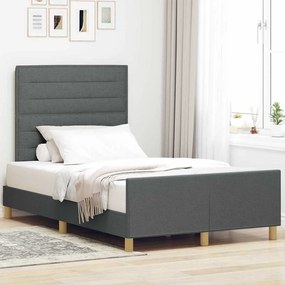 vidaXL Κρεβάτι Σκελετός Σκούρο Γκρι 120x200 εκ. Υφασμάτινο