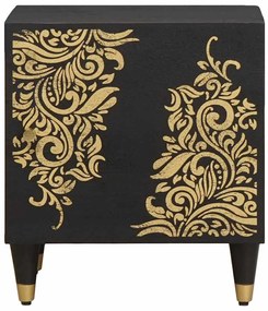 vidaXL Κομοδίνο με Πόρτα 2 pcs Μαύρο 40 x 33 x 46 εκ.