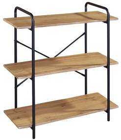 WOODWELL ΕΟ445,1Ραφιέρα Μέταλλο Βαφή Μαύρο, Απόχρωση Sonoma 80x34x80cm ΕΟ445,1