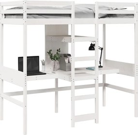 vidaXL Σκελετός Υπερ. Χωρίς Στρώμα Λευκό 75x190 εκ. Μασίφ Ξύλο Πεύκου