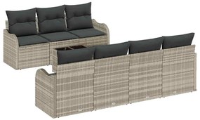 vidaXL Σετ Καναπέ Κήπου με μαξιλάρι 8 pcs Ανοιχτό γκρι 55 x 55 x 37 εκ