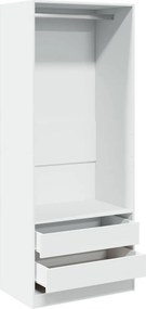 vidaXL Ντουλάπα Λευκή 80 x 50 x 200 εκ. από Επεξεργασμένο Ξύλο