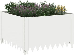 vidaXL Περίγραμμα γκαζόν 4 τμχ. 60 x 60 x 35 cm Ατσάλι Λευκό
