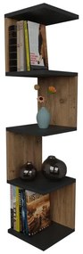 Ραφιέρα τοίχου Zigzag oak-ανθρακί μελαμίνης 25x25x109εκ 25x25x109 εκ.