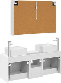 vidaXL Σετ Ντουλαπιών Μπάνιου 4 pcs Λευκό Επεξεργασμένο Ξύλο