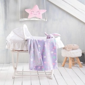 Κουβέρτα Βρεφική Flannel Fleece Starday Lila Ρυθμός Κούνιας 110x140cm Flannel