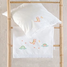 Σεντόνια Βρεφικά Cool Dinos (Σετ 3τμχ) Multi Ρυθμός Cradle 105x160cm 100% Βαμβάκι