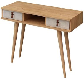 Κονσόλα Lawen 811MDD3909 100x30x87,6cm Oak-White Μοριοσανίδα,Ξύλο