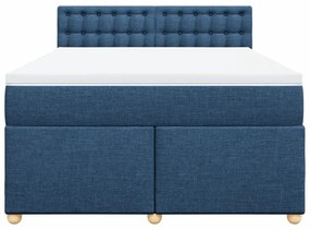 ΚΡΕΒΑΤΙ BOXSPRING ΜΕ ΣΤΡΩΜΑ ΜΠΛΕ 160X200 ΕΚ. ΥΦΑΣΜΑΤΙΝΟ 3289051