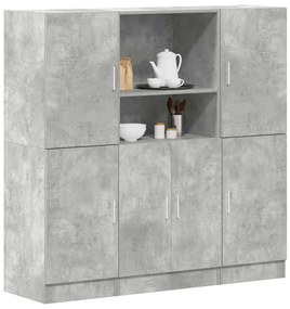 vidaXL 3 τεμαχίων σετ ντουλαπιών κουζίνας από σκυρόδεμα γκρι