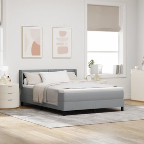vidaXL Κρεβάτι με Ελατήρια και Στρώμα - Γκρι - 160 x 200 εκ. - Ύφασμα