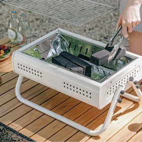Φορητή Μεταλλική Ψησταριά Κάρβουνου 44x30x22.5cm Αναδιπλούμενη
