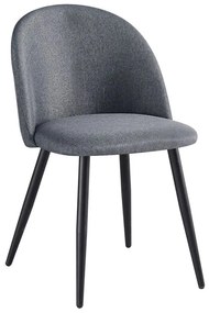 ΕΜ757,3 BELLA Καρέκλα Τραπεζαρίας, Μέταλλο Βαφή Μαύρο, Ύφασμα Απόχρωση Γκρι  50x56x80cm Μαύρο/Γκρι,  Μέταλλο/Ύφασμα, , 4 Τεμάχια