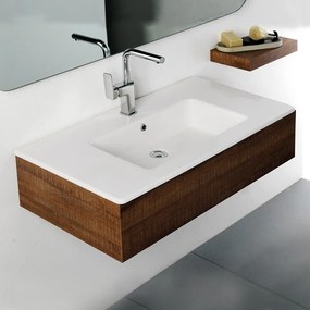 Bianco Ceramica Flat 36090 Λευκός Πορσελάνινος Νιπτήρας Μπάνιου Επικαθήμενος Επίπλου 91,5x46,5 cm