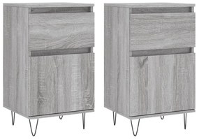 vidaXL Ντουλάπια 2 τεμ. Γκρι Sonoma 40x35x70 εκ. Επεξεργασμένο Ξύλο