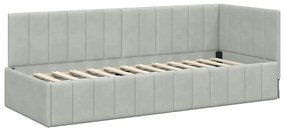 vidaXL Κρεβάτι Γωνίας με στρώμα Ανοιχτό γκρι 80 x 200 cm Βελούδο