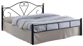Κρεβάτι Διπλό LAZAR Μεταλλικό Σφυρήλατο Μαύρο 158x210x95cm